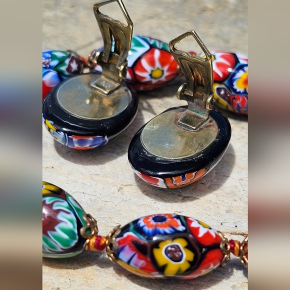 VTG VENETIAN MURANO MORETTI MILLEFIORI GLASS BEAD SET - Picture 10 of 12